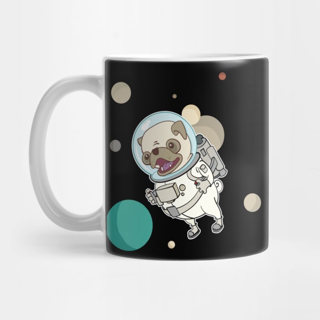 Pug Astronaut With a Jet Pack by Huhnerdieb Apparel